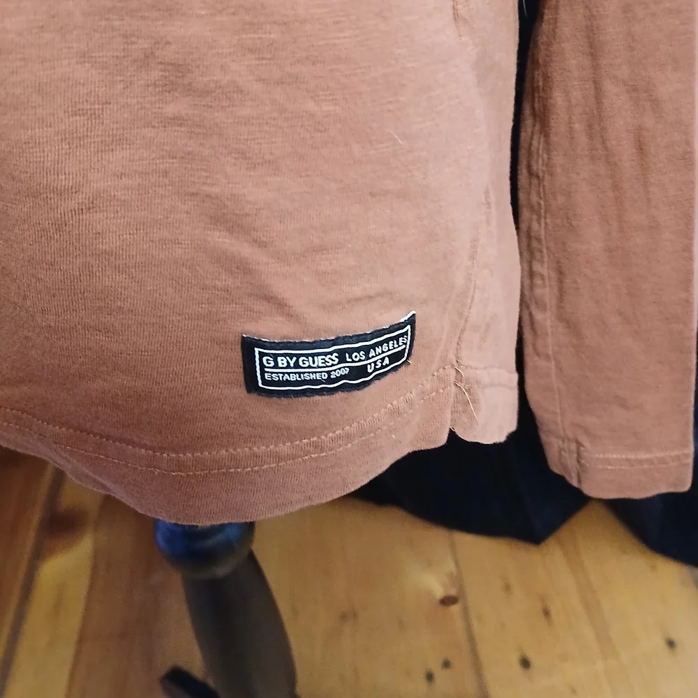 Guess Long-Sleeve Henley with Zip Chest Pocket - Rust Orange - Picture 5 of 5